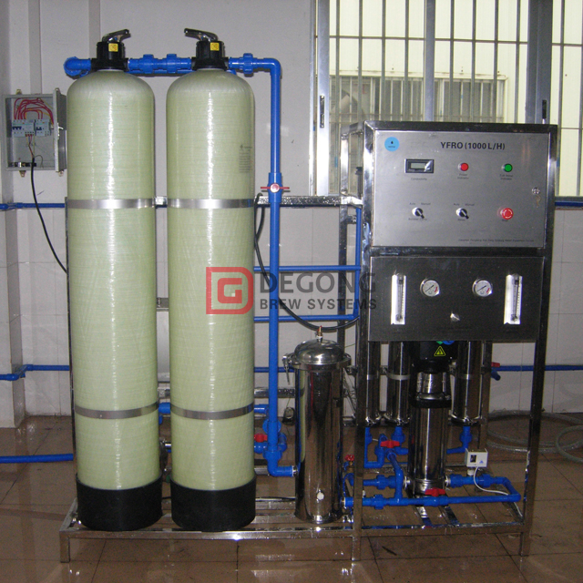 1000LPH rostfritt stål RO Vattenbehandling Omvänd osmossystem / vattenrenare för ölbryggning
